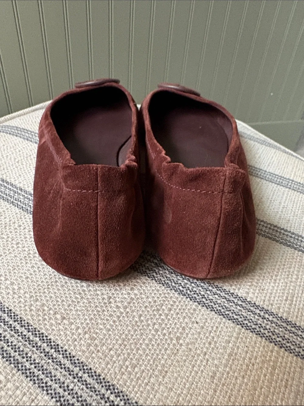 Tory Burch Burgundy Suede Reva Ballet Flats - Picture 4 of 4